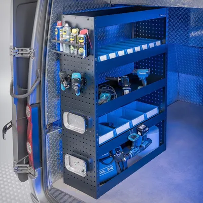 Productafbeelding van Bedrijfswageninrichting - Inbouwkast met 4 legplanken & opbergbakken