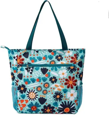 Productafbeelding van Solance - Grote reistas, schoudertas, gymtas met zakken, Blauw Madeliefje, Large