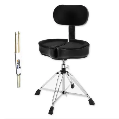 Produktbild von Ahead Schlagzeug Hocker SPG-BBR4 Spinal Glide 4-Beinig mit Drumsticks