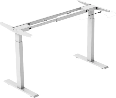 Immagine prodotto di Gambe per scrivania AIORBER, scrivania in piedi, 58x180cm, regolabile in altezza, 4 altezze di archiviazione, telaio in acciaio robusto, carico massimo 160 kg, per ufficio in casa, bianco