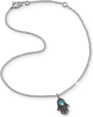 Image de SilberDream Chaîne de cheville pour femme 25cm 925 argent véritable turquoise main indienne SDF8002T