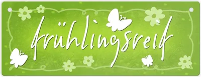 Produktbild von Frühlingsreif Metallschild L in 10,5x28cm mit Schmetterlingen und Blumen