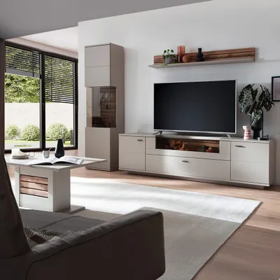 Produktbild von Wohnzimmer-Set 4-teilig LIEZEN-05 in grau mit Eiche