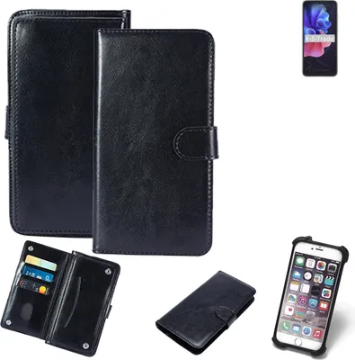 Produktbild von K-S-Trade 360° Hülle kompatibel mit Blackview A55 Pro schwarz Kunstleder Case BookCase WalletCase Kunstlederederhülle Handyhülle, Rundumschutz
