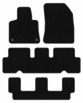 Obrázok produktu pre Velúrové autokoberce pre: Citroen C4 Grand Spacetourer 2013-2021 (7 miest) – sada 4 ks, čierne, na mieru – Wielganizator BASIC