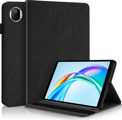 Produktbild von Für Honor Pad X7 aufstellbare Baum Muster Kunstleder Hülle Tasche Case Schwarz