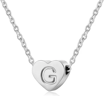 Produktbild von AFSTALR Silber Damen Halskette Buchstabenherz Anhänger Initialschmuck 18K vergoldet