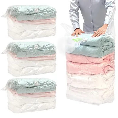 Image de Solidchoice - Lot de 4 sacs de rangement sous vide, extra grands et réutilisables