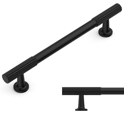 Immagine prodotto di Set di 10 maniglie per mobili da cucina - lega di zinco, lunghezza 128 mm - colore nero