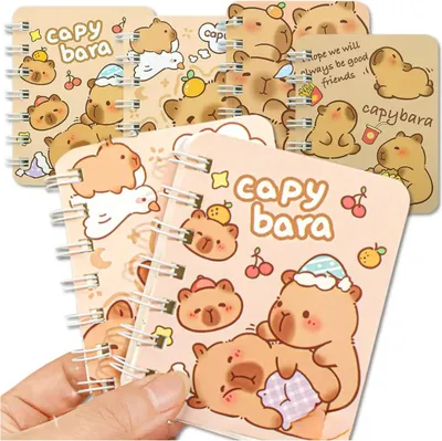 Immagine prodotto di EDIBAZZAR | taccuino tascabile taccuino spirale Capybara set di 4