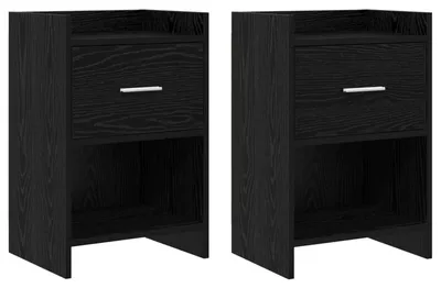 Immagine prodotto di Due comodini in legno noce nero, dimensioni 40 x 30 x 60 cm