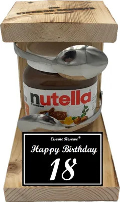Produktbild von Happy Birthday 18 - Eiserne Reserve Löffel Nutella - Geburtstag - Nutella Geschenk