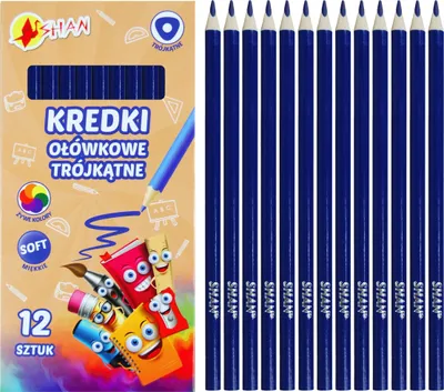 Obrázok produktu pre Trojhranné pastelky Shan kobaltovo modré 12 kusov