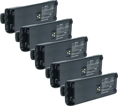 Produktbild von vhbw 5x Akku kompatibel mit Motorola MTS2013, PTX1200, MTZ2000, MTX9000, MTX8000 Funkgerät, Walkie Talkie (1800 mAh, 7,4 V, Li-Ion) + Gürtelclip