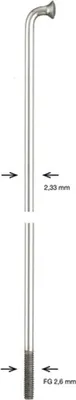 Produktbild von ALPINA Speiche Glatt, Ø 2,34 mm, verzink 282 mm lang