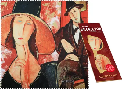 Obrázek produktu pro Hadřík na čištění brýlí - A. Modigliani, "Žena s kloboukem" a Mario Varvoglis (CARMANI)