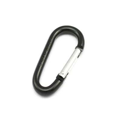 Produktbild von 10 Alu- Karabinerhaken 50 x 5mm Schwarz Schlüsselanhänger Karabiner