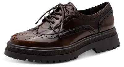 Produktbild von Tamaris Damen Schnürschuh Brogue mit Plateausohle 1-23619-45, Größe:39 EU, Farbe:Braun