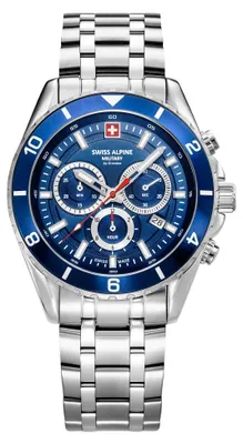 Produktbild von Swiss Alpine Military Herren Uhr Analog Quarz Chronograph 7034.9135SAM Edelstahl