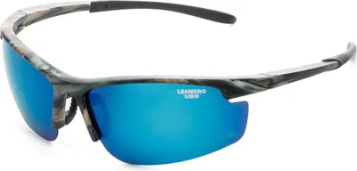 Produktbild von LEANDRO LIDO "Power" Sport Sonnenbrille | Leicht & komfortabel | Mit Etui & Karabiner | Ideal für Sport & Freizeit | camo/blau | LL-8