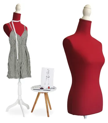 Productafbeelding van Paspop vrouw - Dames etalagepop - Verstelbaar 165-175 cm - Maat 36/38 - Rood