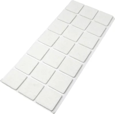 Produktbild von Adsamm® | 21 x selbstklebende Filzgleiter / Weiß / 30x30 mm / quadratisch / Möbelgleiter aus Filz mit 3.5 mm Stärke
