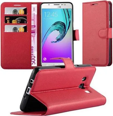 Produktbild von Cadorabo Hülle für Samsung Galaxy J5 2016 Schutz Hülle in Rot Handyhülle Etui Case Cover Magnetverschluss