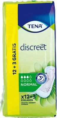 Obrázok produktu pre Tena Vložky Discreet Normal, 15 kusov, Balenie pre Extra Diskrétnosť a Pohodlie