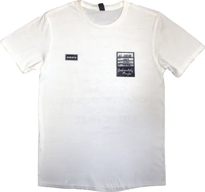 Produktbild von Oasis - "Definitely Maybe  AAA Setlist" T-Shirt für Herren/Damen Uni RO12967 (XXL) (Weiß)