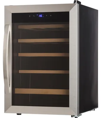 Zdjęcie produktu dla Szafka na wino Klarstein, slim, 1 strefa, szklane drzwi, ochrona UV, 4-18 °C, 19 butelek