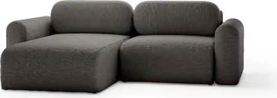 Produktbild von FEDVE Ecksofa Eckcouch Thekla Mini L Form Universell Sofa mit Schlaffunktion Bettkästen Couch Sofagarnitur Grau (Anthology 18)