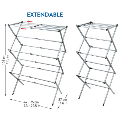 Produktbild von Artmoon GOBI Faltbarer Kleidungstrockner Ausziehbar Teleskop 43 - 75 cm Höhe Rostfreier Stahl
