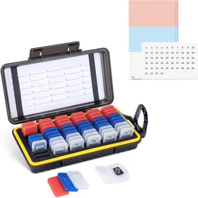 Produktbild von Micro-SD-Kartenhalter für 54 Karten, transparent, wasserdicht, stoßfest, staubdicht