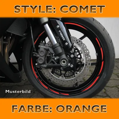 Immagine prodotto di Adesivo sul bordo del cerchio ""Comet"" | arancione | 7mm