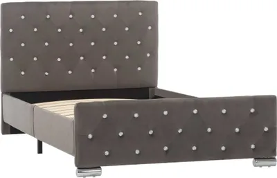 Immagine prodotto di Struttura letto in velluto grigio 100x200 cm