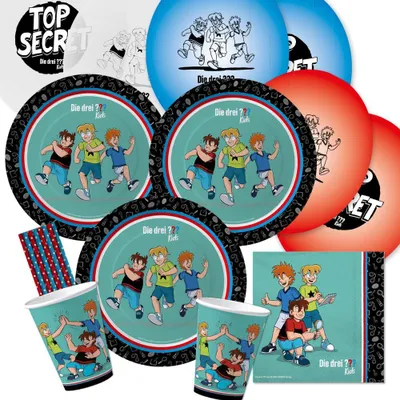 Partyset Die drei ??? Kids – 53 Teile für 8 Kinder