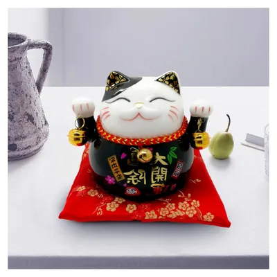 Produktbild von 12 cm Spardose Keramik Winkekatze Glückskatze Maneki Neko