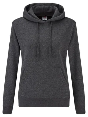Productafbeelding van Fruit of the Loom - "Classic" hooded sweater voor dames, model FK2981 (maat S) (donkergrijs)