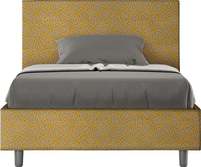 Produktbild von ITYHOME - Gepolstertes Bett mit Bettkasten 120x210 mit Stoffbezug Era 6 Gelb Adele