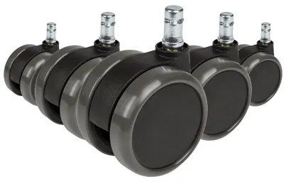 Zdjęcie produktu dla 5X Kółka do podłóg twardych 11Mm / 65Mm Kółka do krzeseł biurowych Do podłóg twardych (opakowanie 5 szt.)