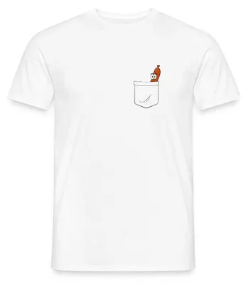 Produktbild von Spreadshirt Wurst Brusttasche Männer T-Shirt, S, Weiß