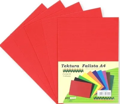 Zdjęcie produktu dla Tektura A4 falista czerwona 5szt
