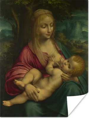Produktbild von MuchoWow® Poster Die Jungfrau mit dem Kind - Leonardo da Vinci 120x160 cm - Wandbilder