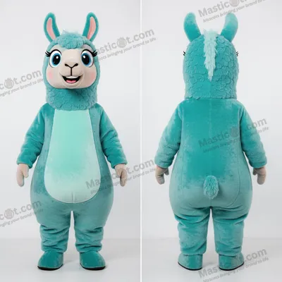 Produktbild von Türkisfarbene MASTICOT flauschige Cartoon-Lama-Maskottchen