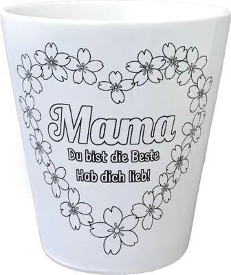 Produktbild von Blüten Herz für Mama Blumentopf zum Ausmalen