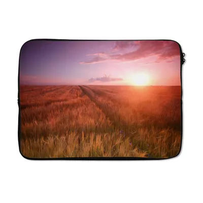 Produktbild von MuchoWow® Laptop Hülle 13 Zoll Wiese - Sonne - Abend - Landschaft Laptoptasche - Laptophülle - Sleeve - Rundumschutz