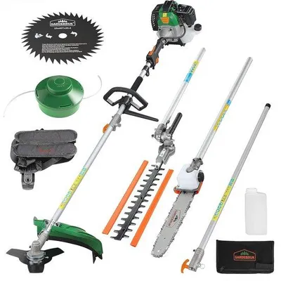 Image de Outil de jardinage multifonction 5-en-1 à moteur à essence pour sculpter et scier