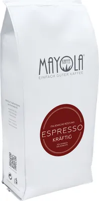 Produktbild von MAYOLA Espresso Kräftig, 1000g | ganze Bohne | fair & nachhaltig produziert | Langzeitröstung