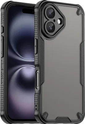 Obrázok produktu pre Puzdro pre Apple iPhone 16 - Zadný kryt Phonesta Shockproof Armor Polopriehľadné - Čierna