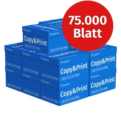 Produktbild von Easyprint Druckerpapier Kopierpapier 75.000 Blatt 150 x 500 A4 Premium Hochweiß CIE 160 PEFC